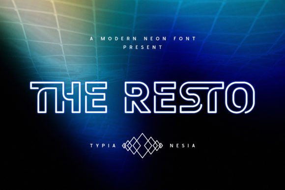 The Resto: A Bold Neon Outline Sans for Standout Branding