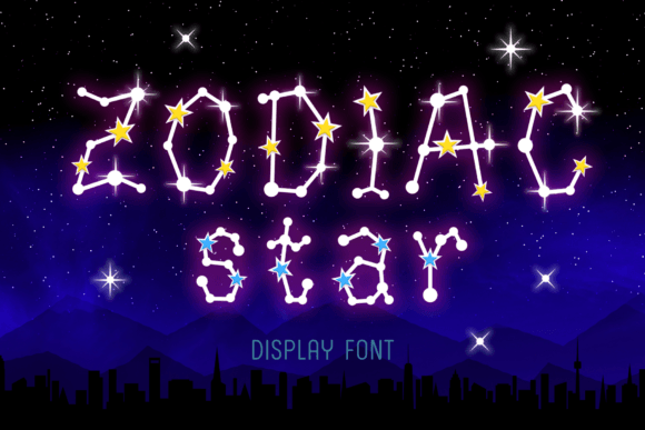 Zodiac Star Typeface: A Whimsical Display Font for Dreamy Branding